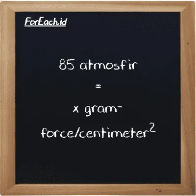 Contoh konversi atmosfir ke gram-force/centimeter<sup>2</sup> (atm ke gf/cm<sup>2</sup>)